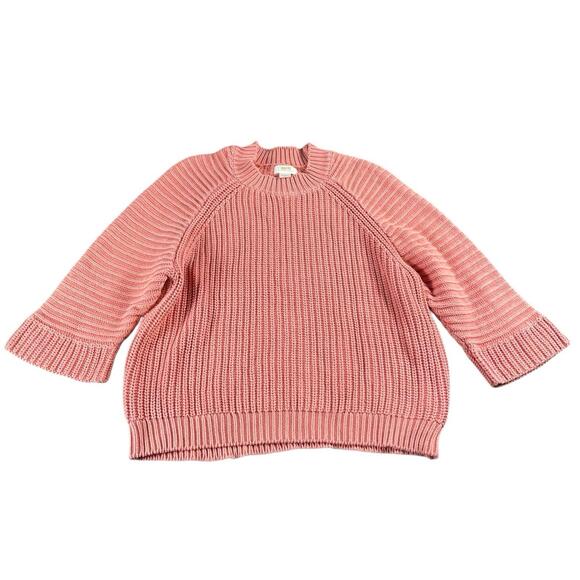 Maeve Sweaters - Maeve Chunky Loose Knit Raglan Sleeve Oversized Sweater Women's Med Coral Pink